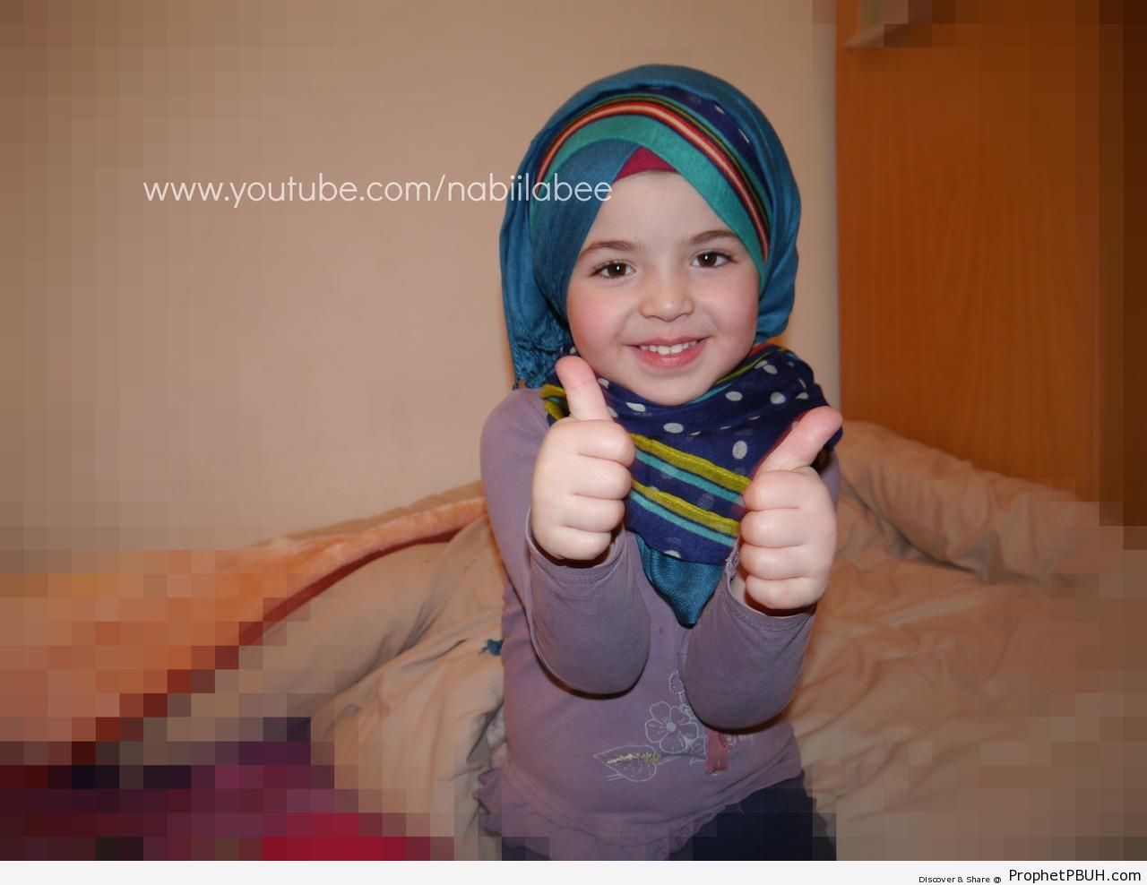Muslim Girl in Rainbow Hijab - Muslimah Photos (Girls and Women & Hijab Photos) -