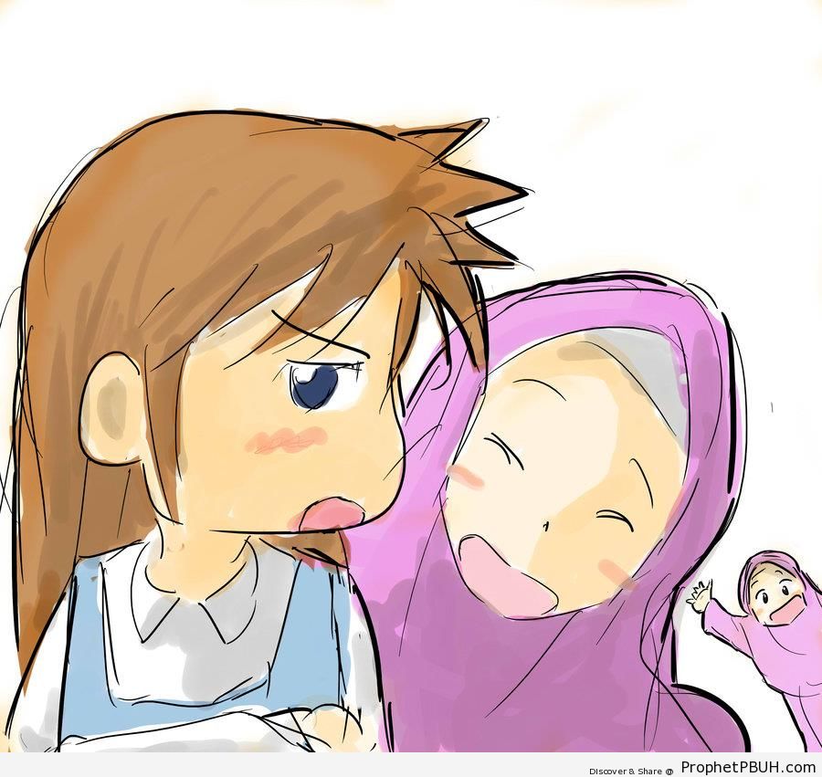 Muslim Kids (Anime Drawing) - Drawings 