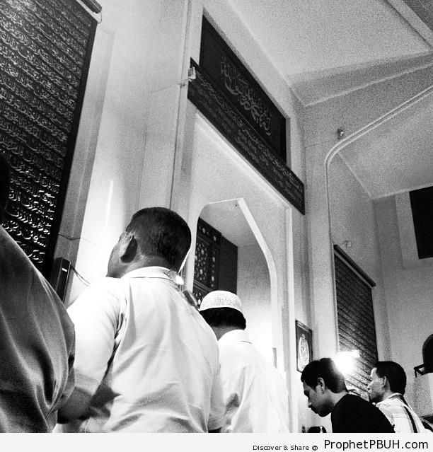 Muslim Men at Kuala Lumpur Mosque - Islamic Architecture