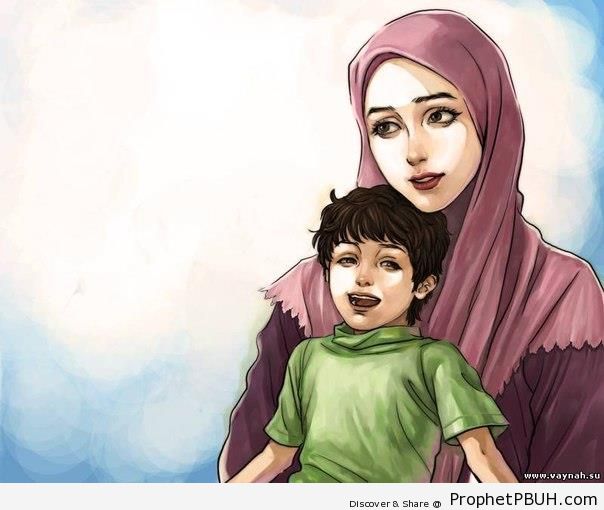 Muslim Mother and Child - Drawings