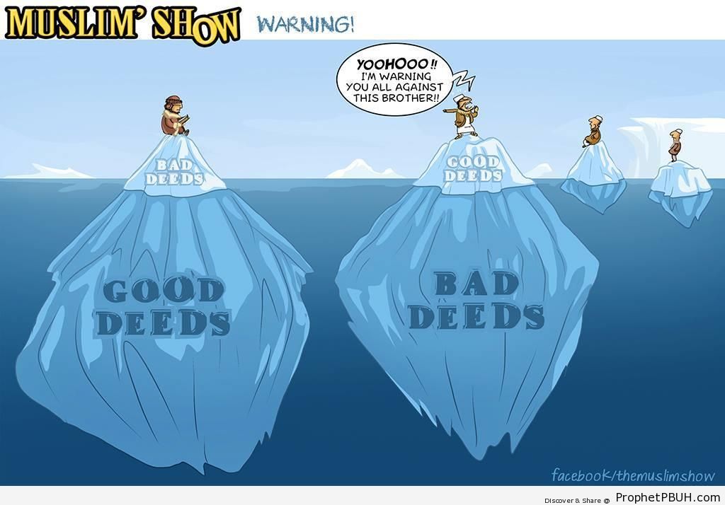 Muslim Show- Good Deed and Bad Deed Icebergs - Islamic Comics and Cartoons 