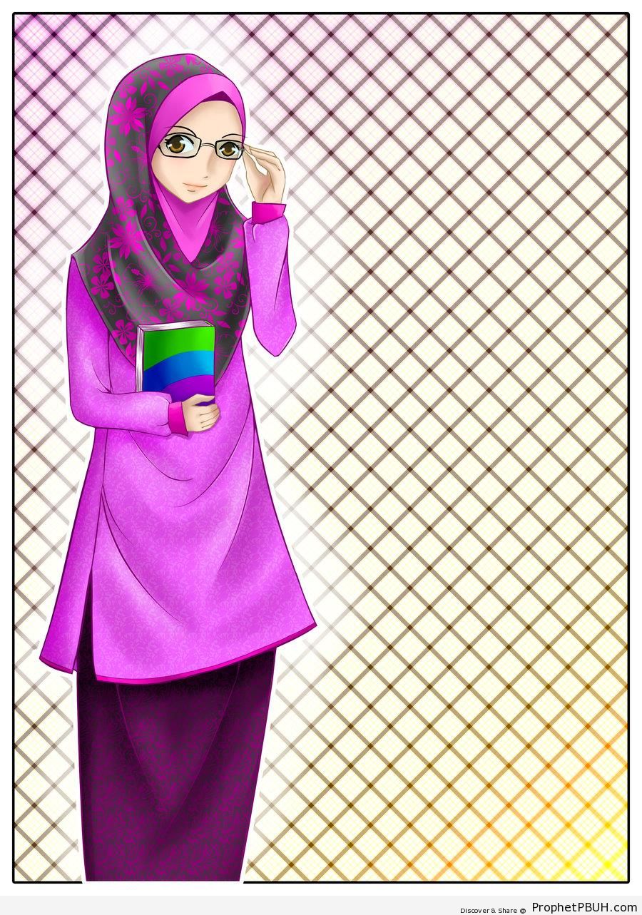 Muslim Teacher in Hijab (Manga-Style) - Drawings 
