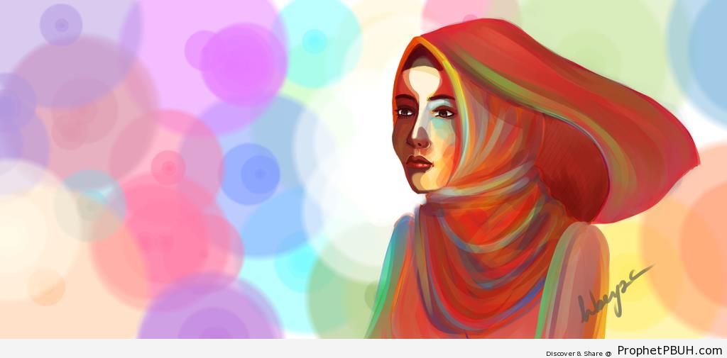 Muslim Woman (Drawing) - Drawings 