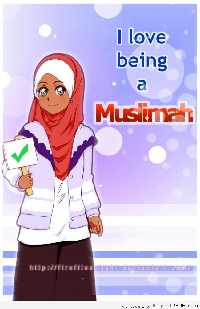 Muslimah (Hijabi Manga Poster) - -I Love Islam- Posters