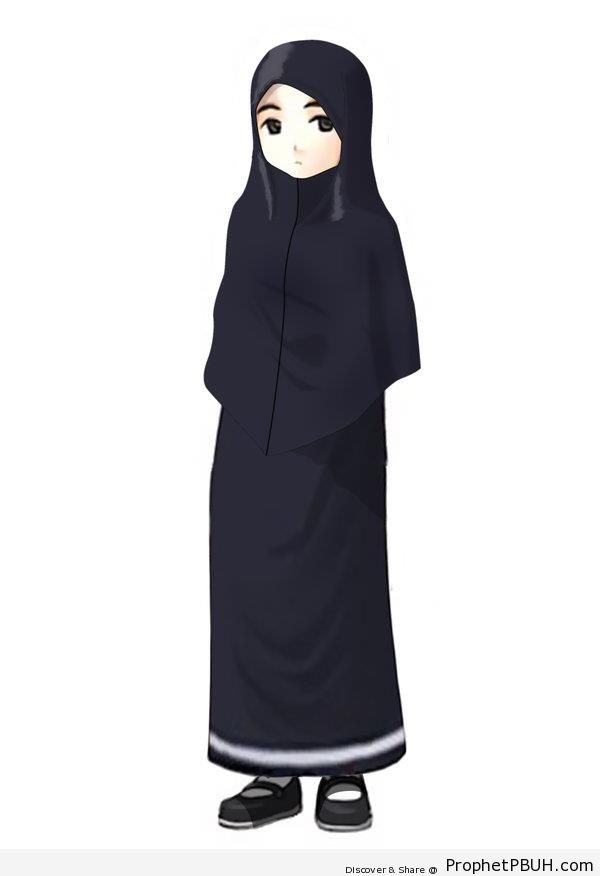 Muslimah in Black Hijab - Drawings