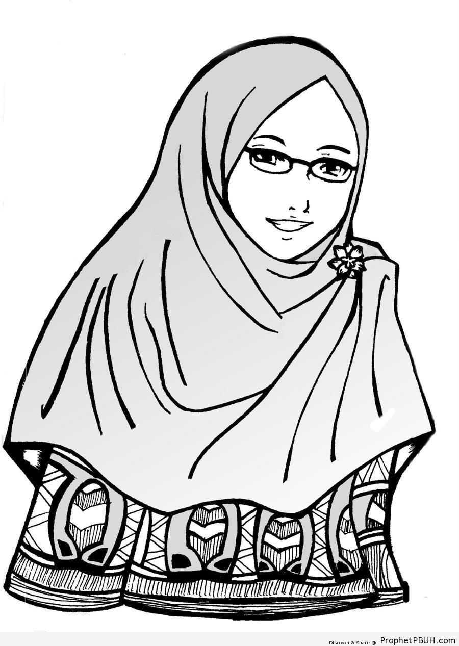 Muslimah in Glasses - Drawings 