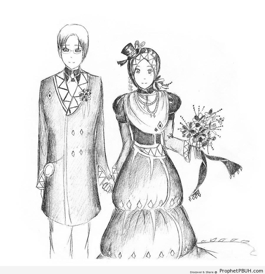 Newly Wed Couple - Drawings 