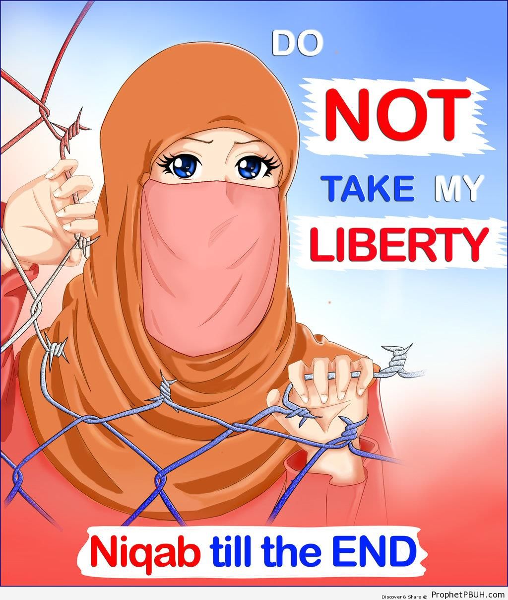 Niqab Poster With Anime Girl - Drawings 