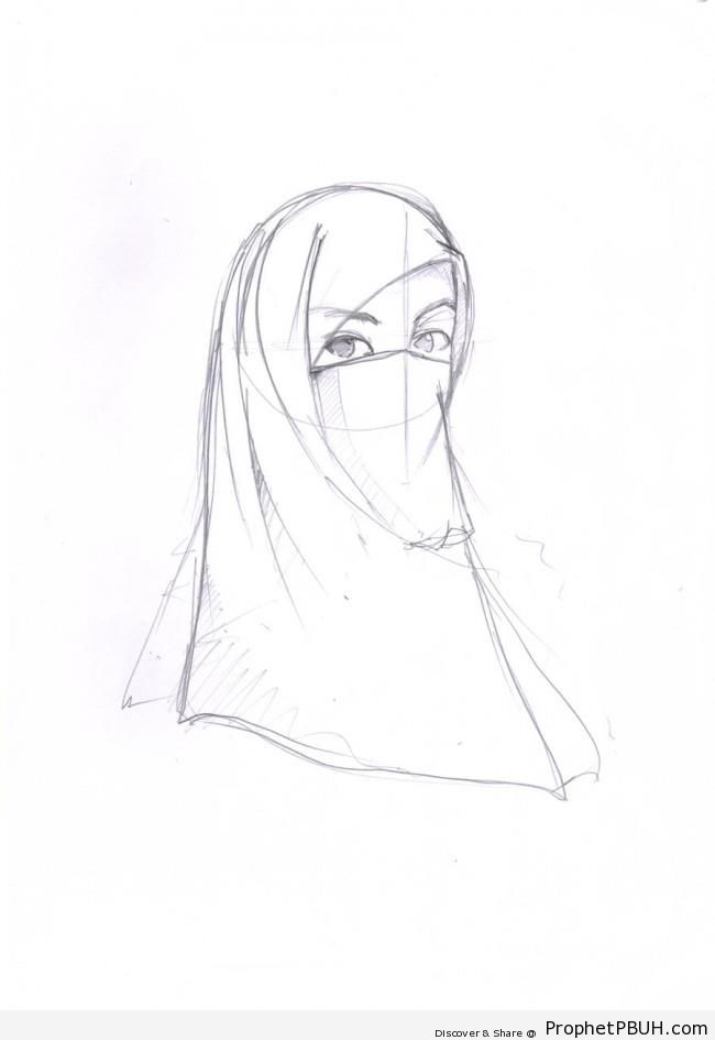 Niqabi Muslimah Drawing - Drawings