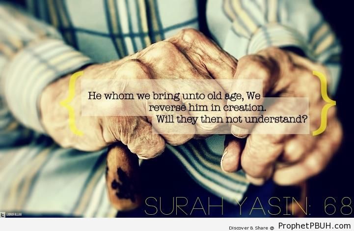 Old Age (Quran 36-68) - Islamic Quotes About Old Age 