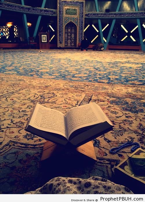 Open Quran at Mosque Prayer Hall - Islamic Architecture