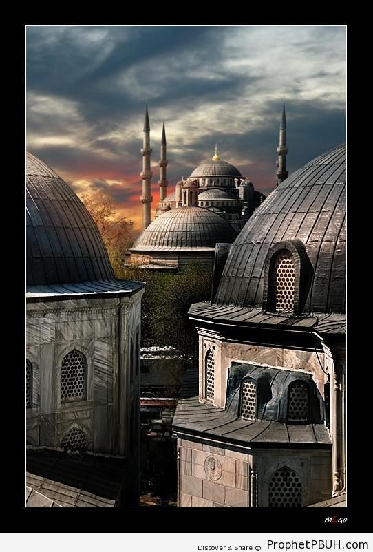 Ottoman Sky (The Blue Mosque from Hagia Sophia; Istanbul) - Hagia Sophia (Ayasofya) Museum in Istanbul, Turkey