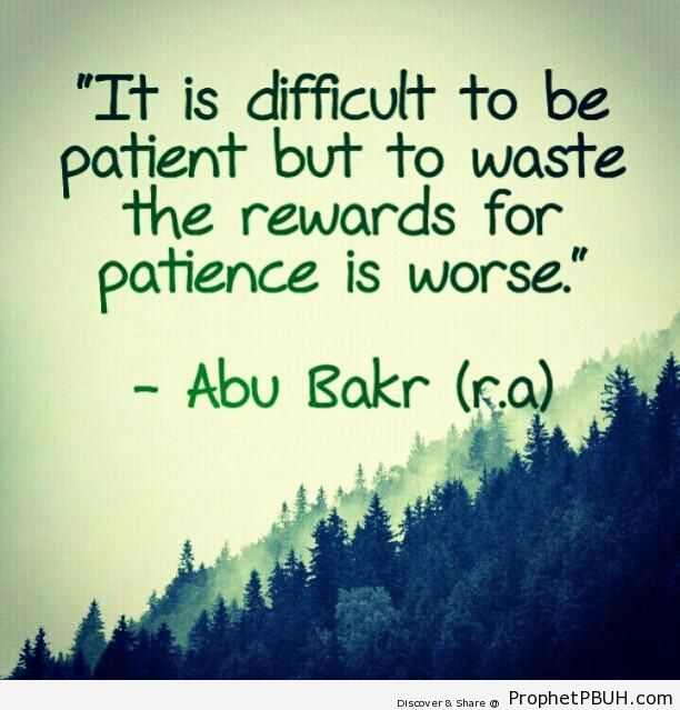 Patience (Abu Bakr as-Siddiq Quote) - Abu Bakr as-Siddiq Quotes