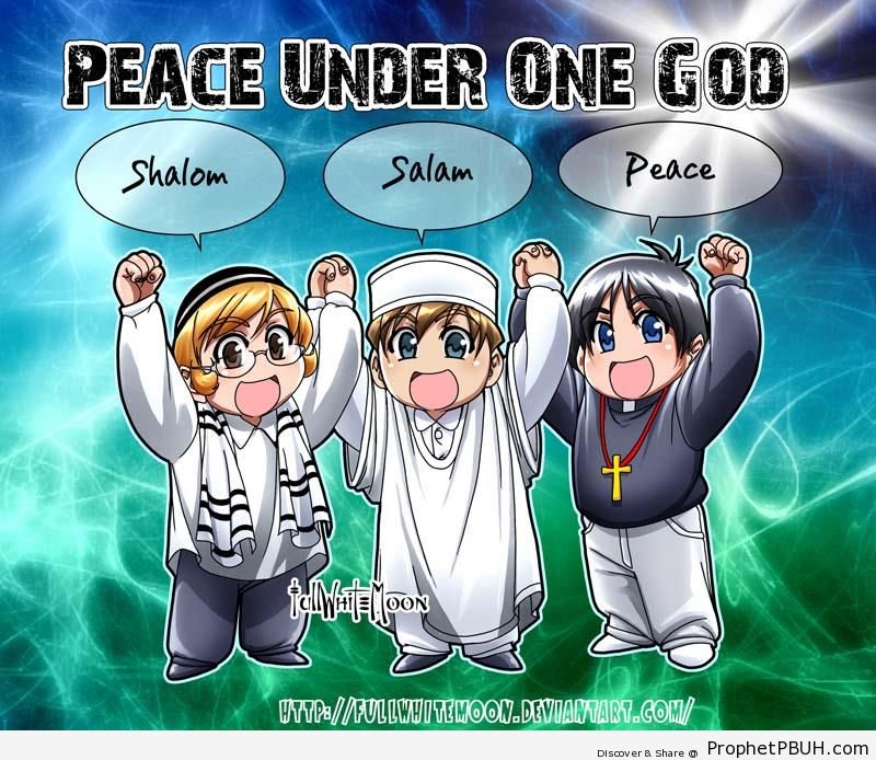 Peace Under One God (Jew, Muslim, and Christian) - Drawings 