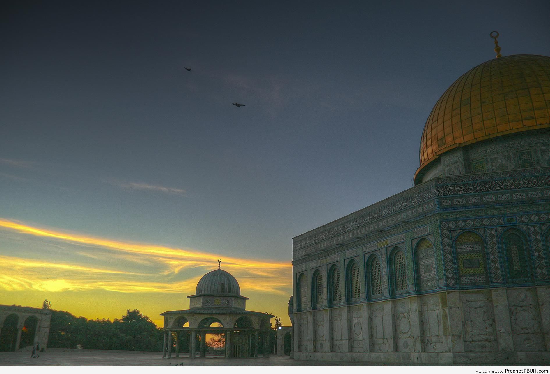 Peaceful Dawn at Dome of the Rock Mosque in Jerusalem, Palestine - Al-Quds (Jerusalem), Palestine -Picture