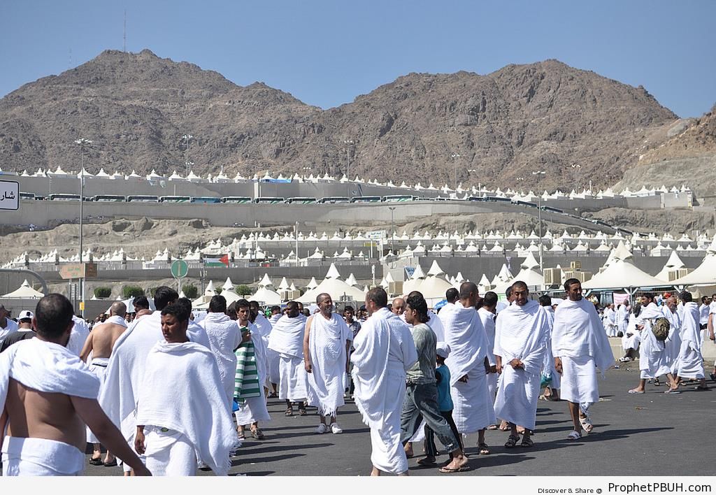 Pilgrims at Mina (Tent City) - Photos of Haj Proceedings -