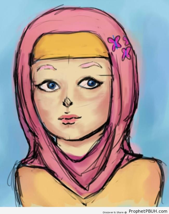 Pink Hijab - Drawings