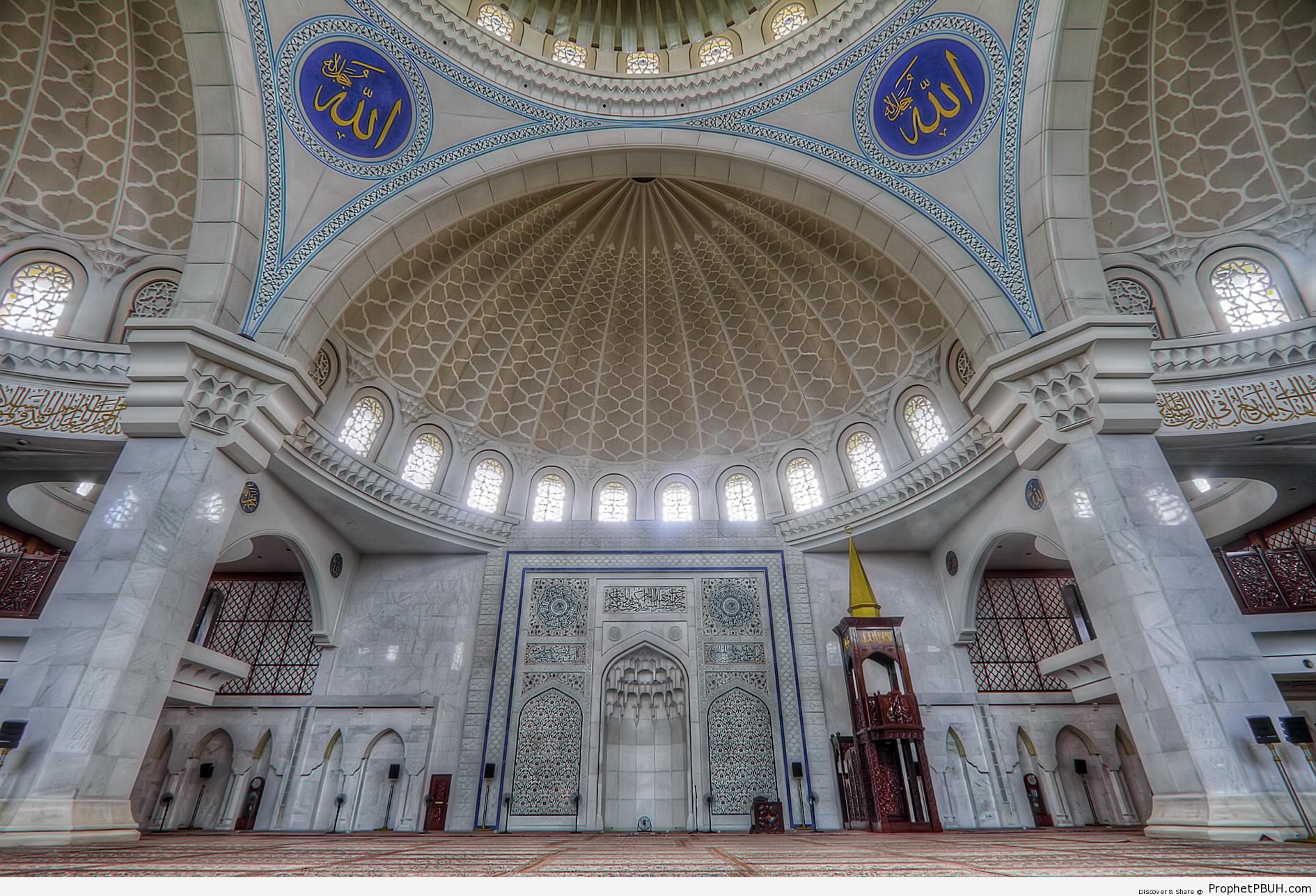 Prayer Hall and Mihrab  of the Wilayah Masjid  in Kuala 