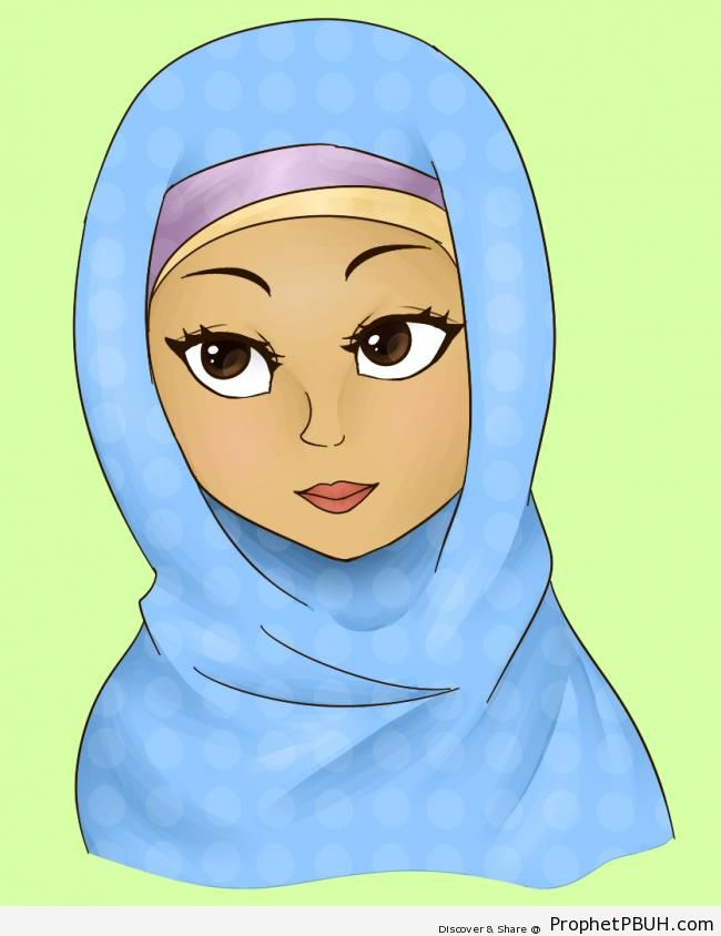 Pretty Lady in Hijab - Drawings