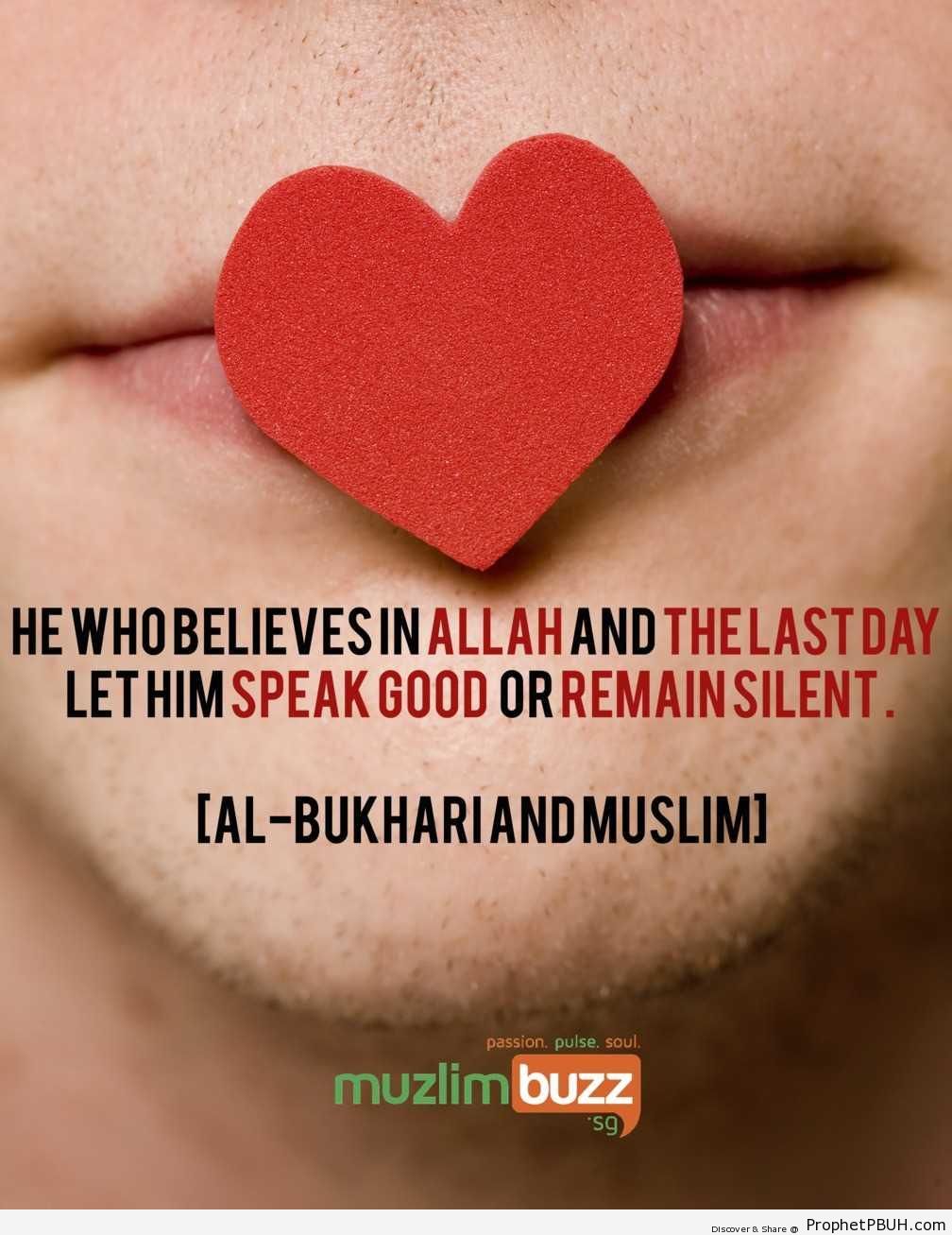Prophet Muhammad ï·º on Speaking - Hadith -Picture