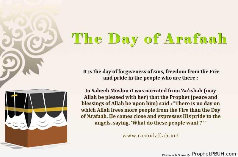 Prophet Muhammad ï·º on The Day of Arafah - Hadith -Picture