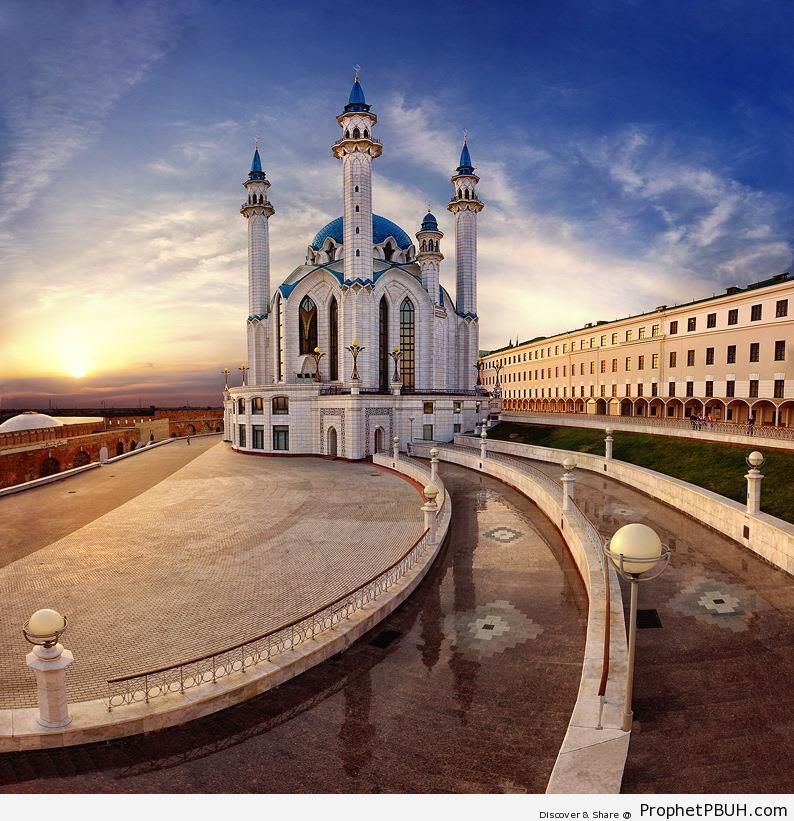 Qolsharif Mosque in Kazan (Tatarstan, Russia) at Sunset - Islamic Architecture -Picture