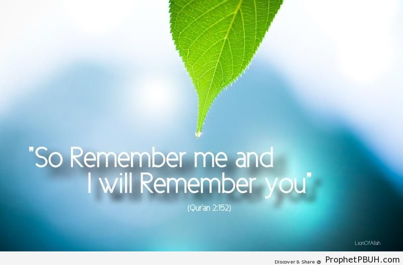 Quran 2-152 - Quran 2-152 (Remember Me and I Will Remember You) 