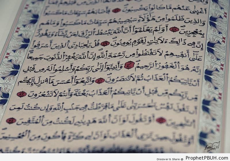 Quran on Surat az-Zumar (39-53) - Mushaf Photos (Books of Quran) 