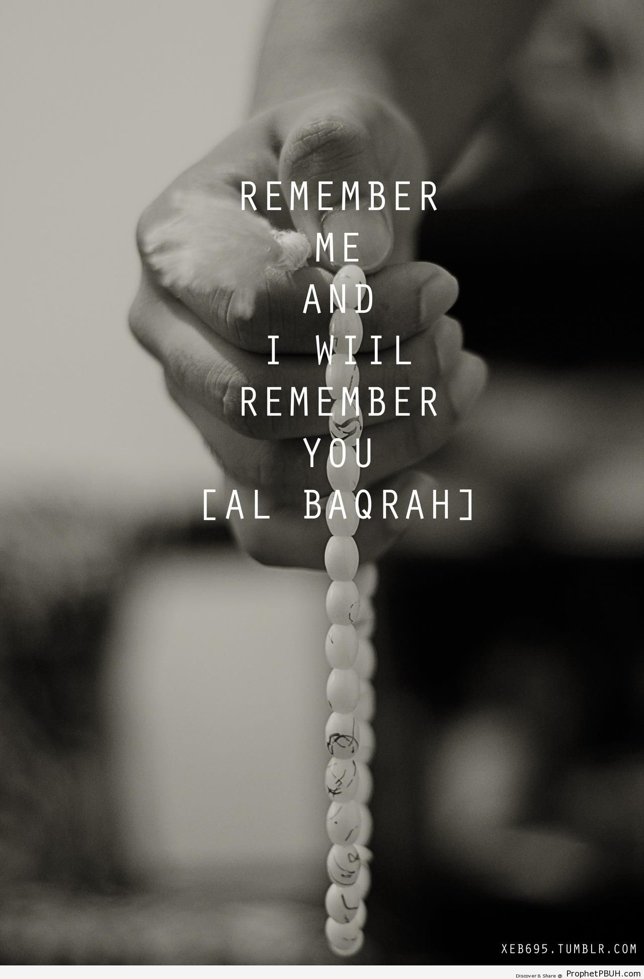 Remember Me, I Will Remember You [Quran 2-152; Surat al-Baqarah] - Islamic Black and White Photos 