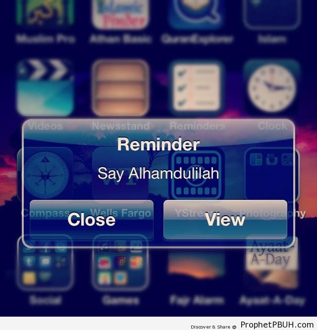 Reminder- Say Alhamdulillah. - Alhamdulillah Calligraphy and Typography