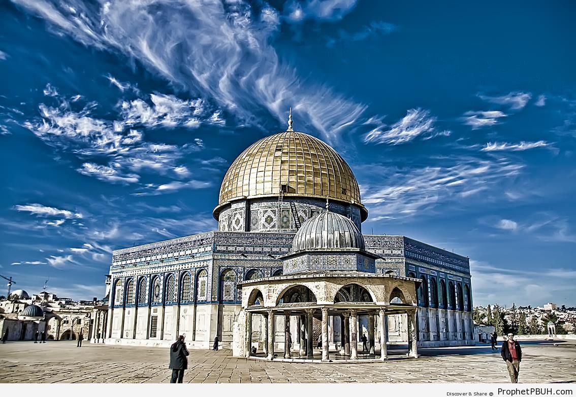 Sharpened HDR Photo of Masjid Qubbat as-Sakhrah in Jerusalem, Palestine - Al-Quds (Jerusalem), Palestine -Picture