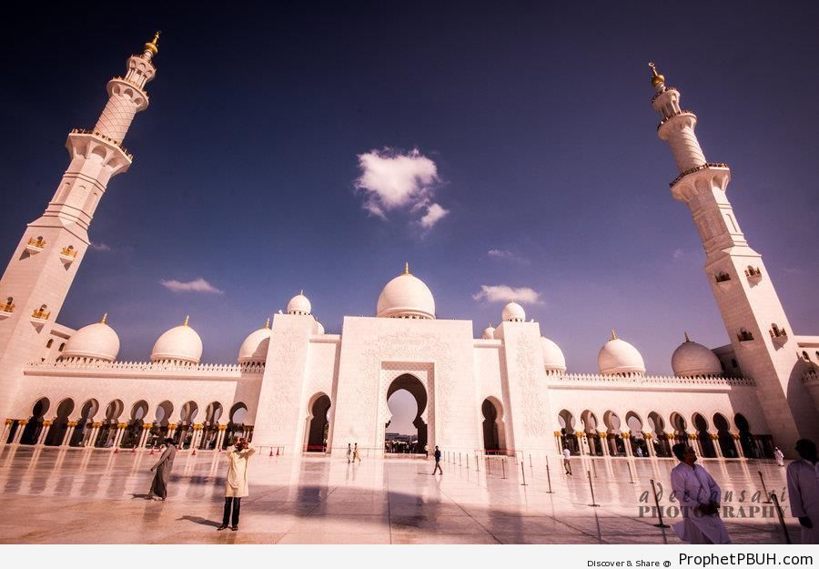 Sheikh Zayed Grand Mosque Facade - Abu Dhabi, United Arab Emirates -Picture