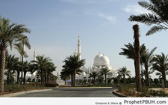 Sheikh Zayed Grand Mosque From Faraway - Abu Dhabi, United Arab Emirates