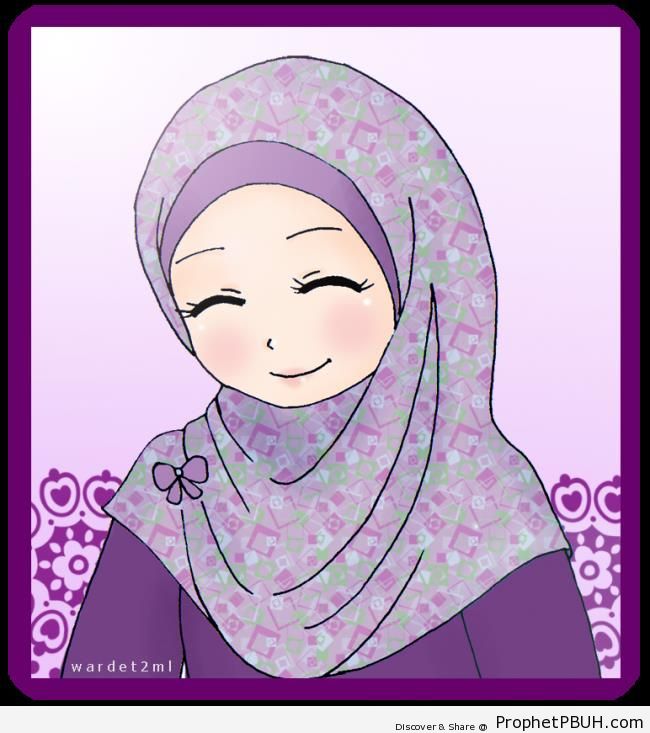 Smiling Muslim Woman - Drawings
