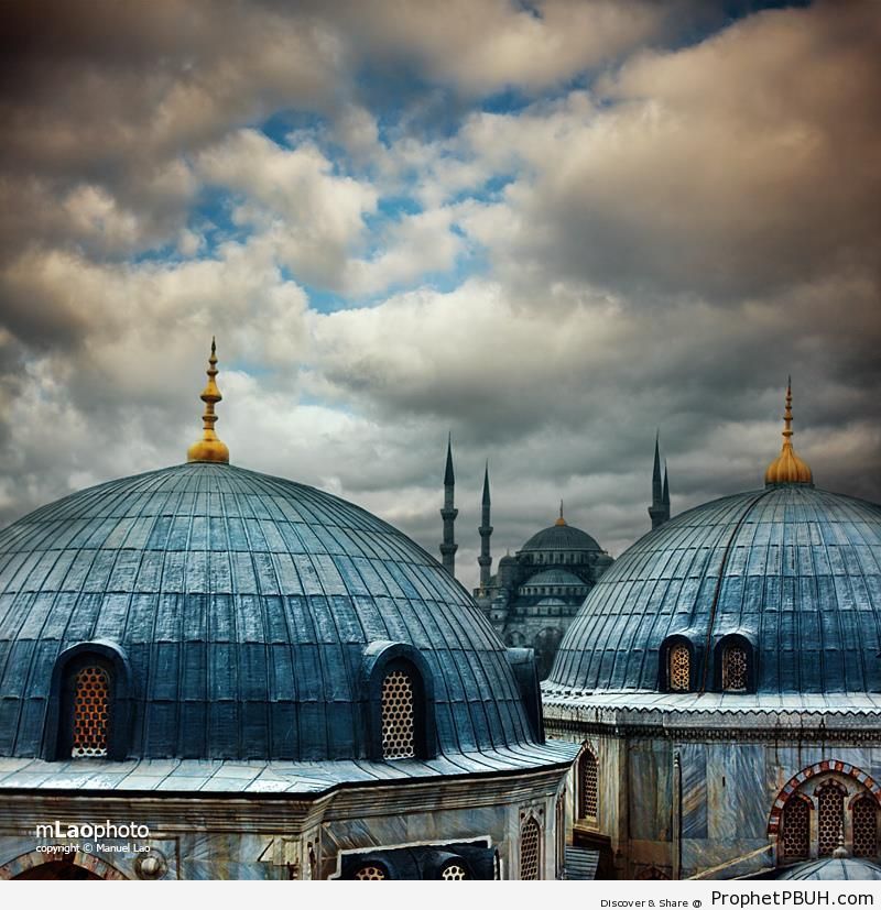 Sultan Ahmed Mosque from Ayasofia - Hagia Sophia (Ayasofya) Museum in Istanbul, Turkey -Picture