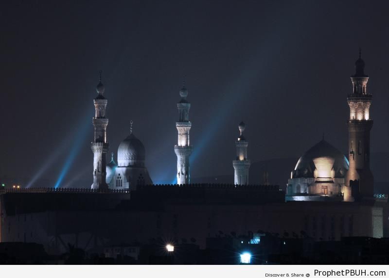 Sultan Hassan and ar-Rifaiee Mosques at Night (Cairo, Egypt) - Cairo, Egypt -Picture