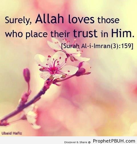 Surely, Allah loves those who place their trust in Him - Quran 3-159