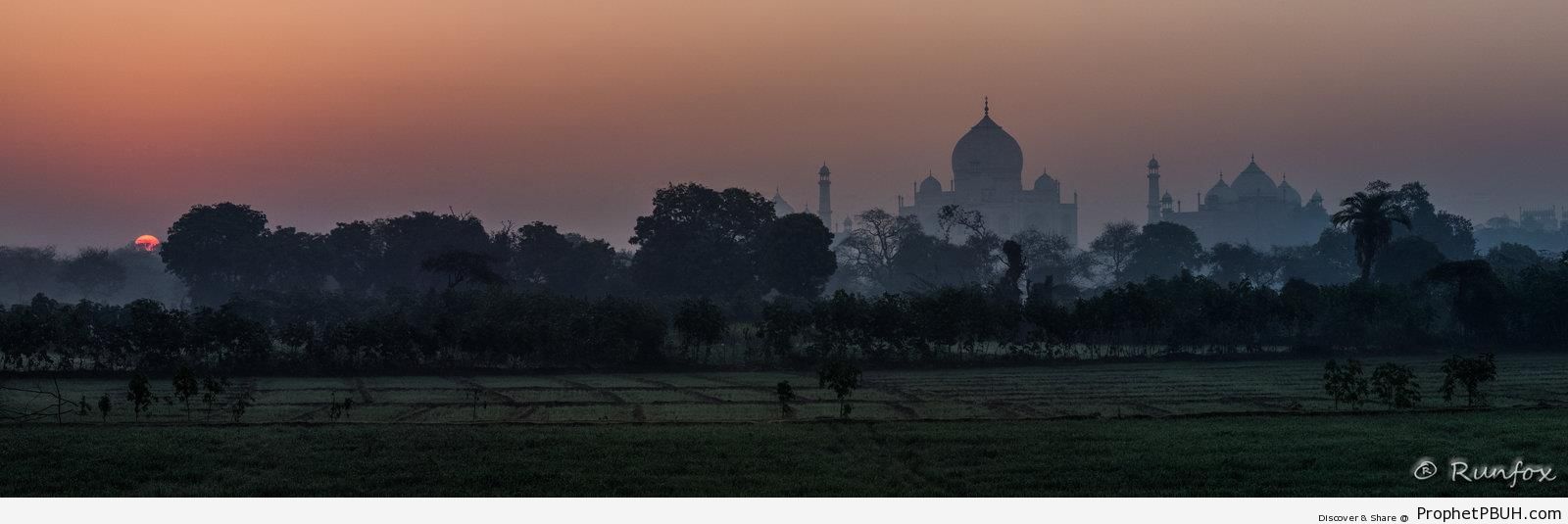 Taj Mahal Sunrise Silhouette - Agra, India