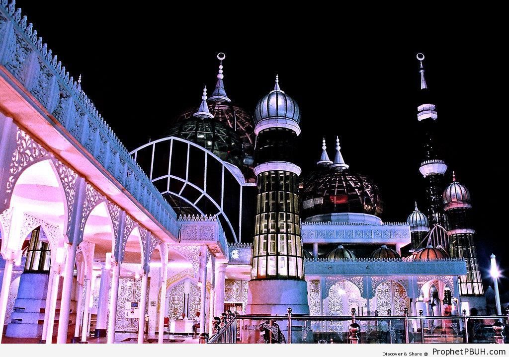 The Crystal Mosque at Night (Kuala Terengganu, Malaysia) - Islamic Architecture -Picture