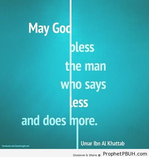 The Man Who Says Less (Umar ibn al-Khattab Quote) - Islamic Quotes