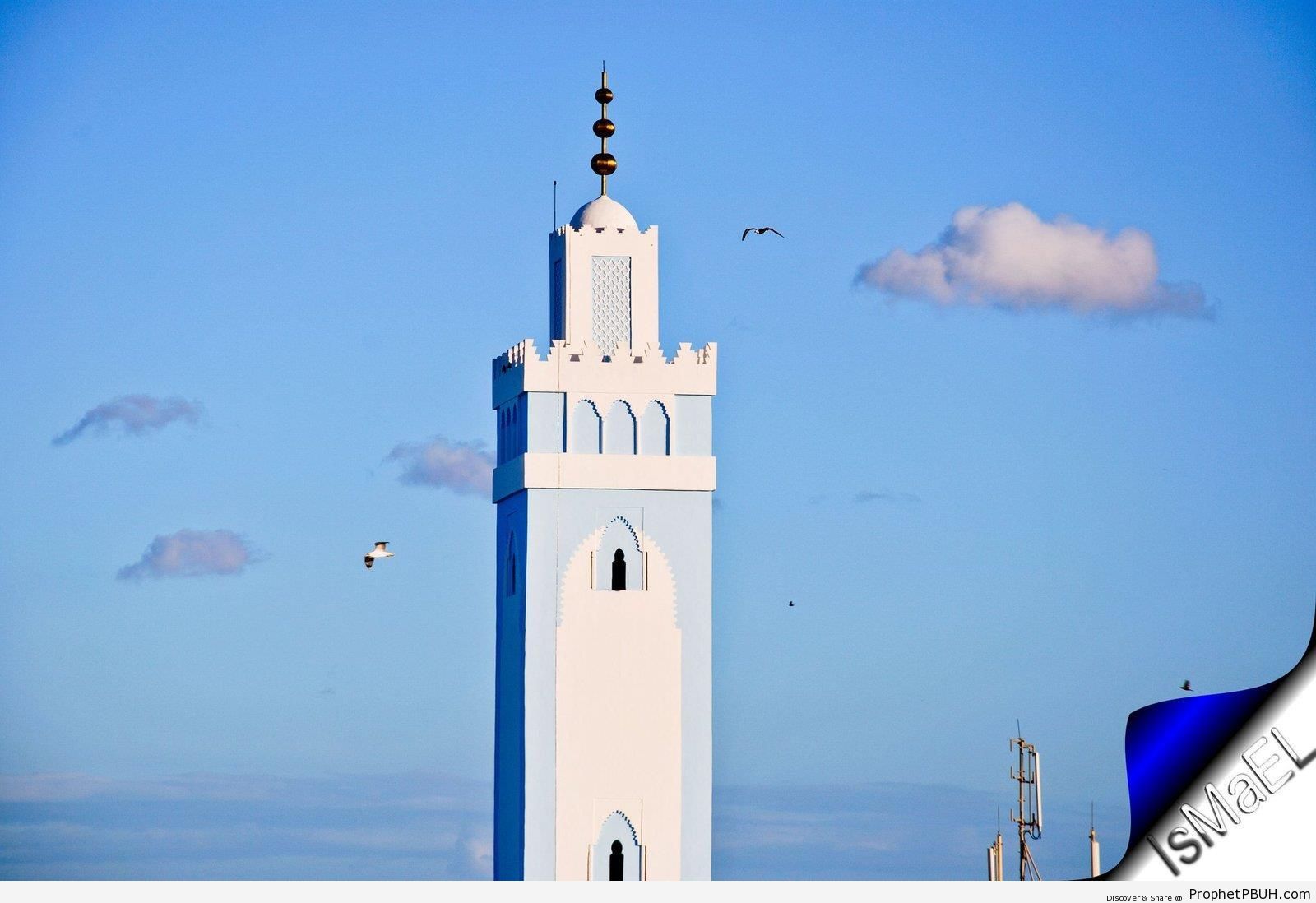 The Minaret and Ship-Guiding Lighthouse of the Great Mosque of Fnideq, Morocco - Fnideq, Morocco -Picture