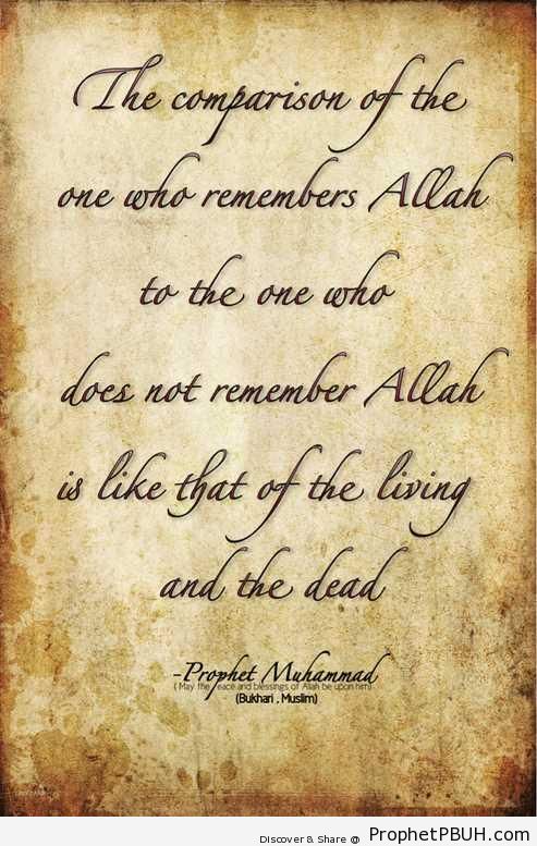The One Who Remembers Allah (Prophet Muhammad ï·º Quote) - Hadith