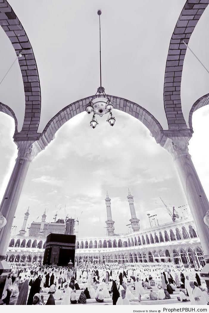 View of the Kaba from Masjid al-Haram Arches - al-Masjid al-Haram in Makkah, Saudi Arabia -Picture
