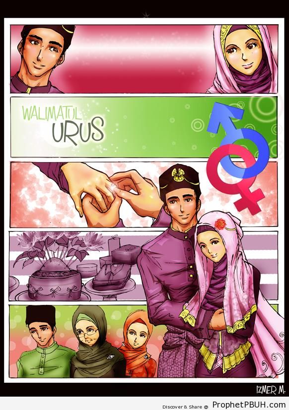 Walima Poster (Newly Wed Muslim Couple Drawing) - Drawings