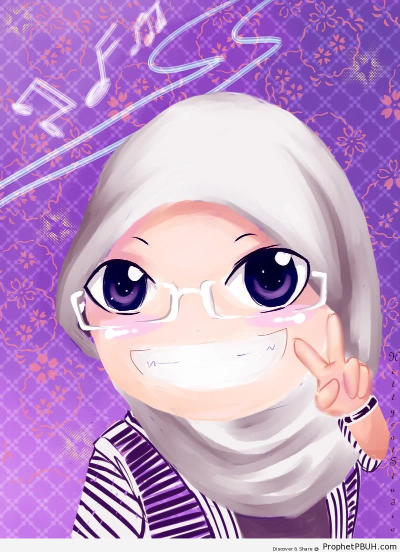 Wide Chibi Smile - Chibi Drawings (Cute Muslim Characters) 