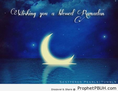 Wishing You a Blessed Ramadan - Drawings of Crescent Moons