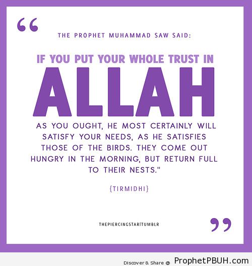 If you put your whole trust in... - Islamic Quotes, Hadiths, Duas
