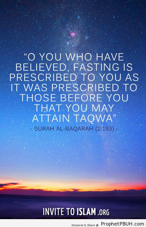 -O you who have believed, fasting... - Islamic Quotes, Hadiths, Duas