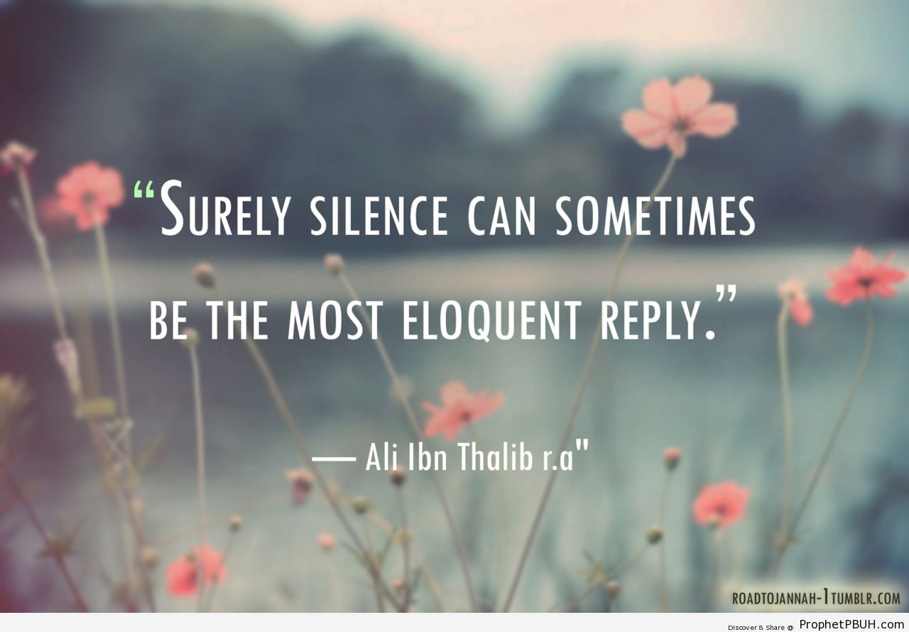 Surely silence can sometimes be the most eloquent... - Islamic Quotes, Hadiths, Duas