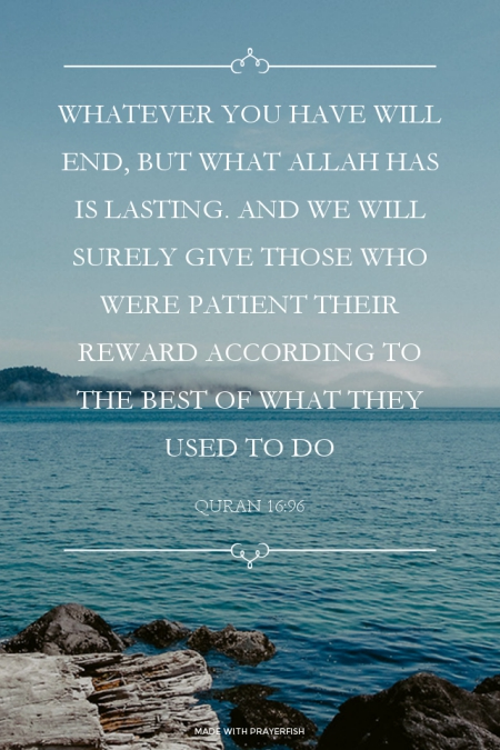 Verse on Being Patient and its Reward by Allah SWT